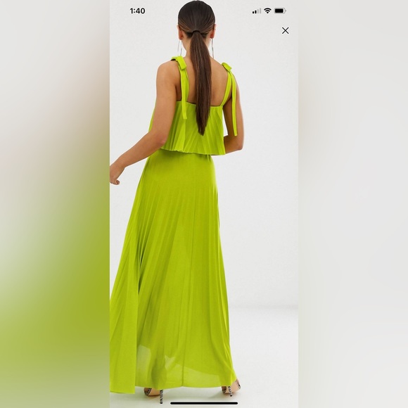 Green pleated crop maxi - Picture 2 of 10